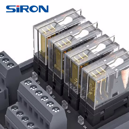 Siron Y432 4-Channel Power Relays Module Coil Power Supply 5A 250VAC/30VDC Mini Relay Module 24V Socket Base Electric Relay
