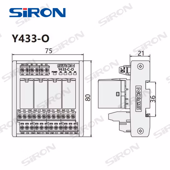 Siron Y433-O 4-Bit 2c Omron Relay Module Input NPN/PNP DC24V Power Relay