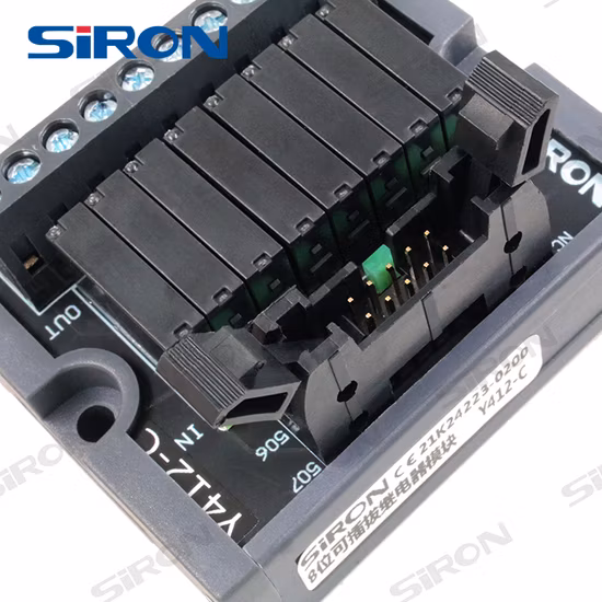 O diodo emissor de luz dos parafusos de conexão de Siron Y412 Mil indica 8 módulo de relé do canal 24V