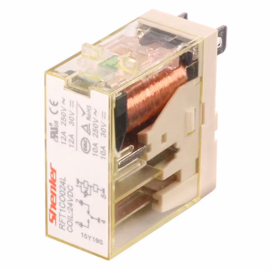 Rft1co024L 1 pólo 12A 24VDC Slim Relay Power 24VDC 8pin Módulo Lora Dpdt Conjunto de testes Módulos Relé de interface